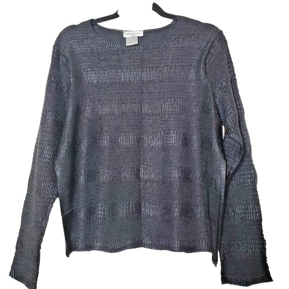 Pile ou Face Paris Womens Black Top Made in France Avant Garde‎ Art To Wear